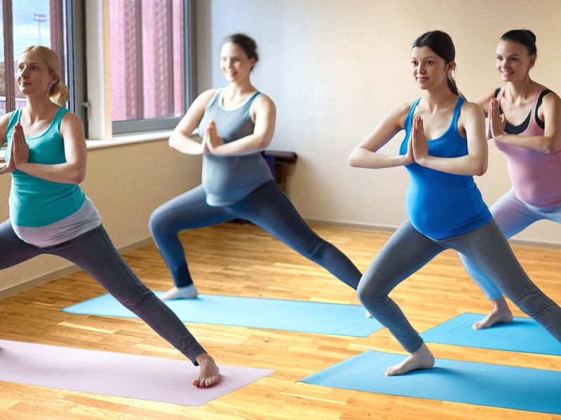 Balance for pregnant Pregnant females keeping balance during workout